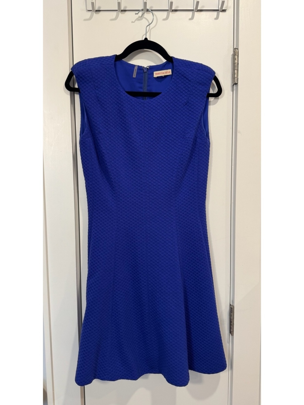 Rebecca Taylor Blue Textured Fit & Flare Dress